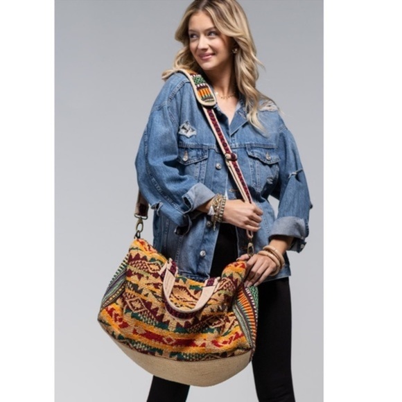 Karma-Bohemian West Print Travel Bag - Picture 3 of 13